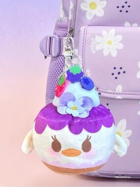 Disney authentic daisy duck Cake Plush Keychain Bag Charm Kawaii Pastel Cute